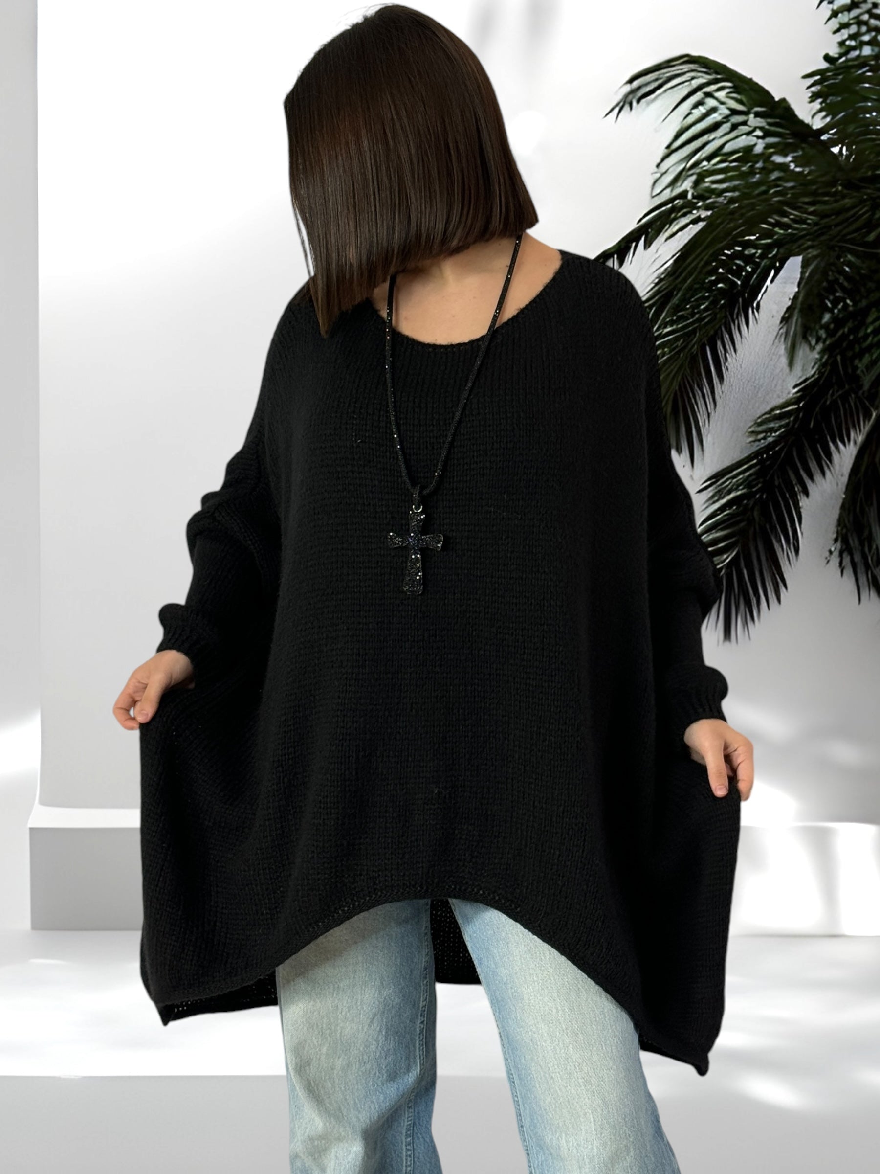 Pull shops oversize noir